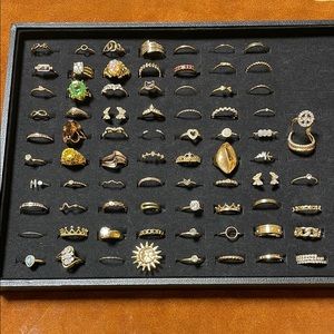 Gold plate Rings Assortment with various designs and sizes